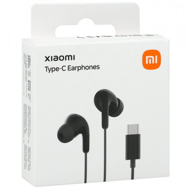 Trådade USB-C Hörlurar Type-C Earphones Svart
