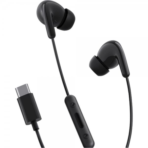 Trådade USB-C Hörlurar Type-C Earphones Svart