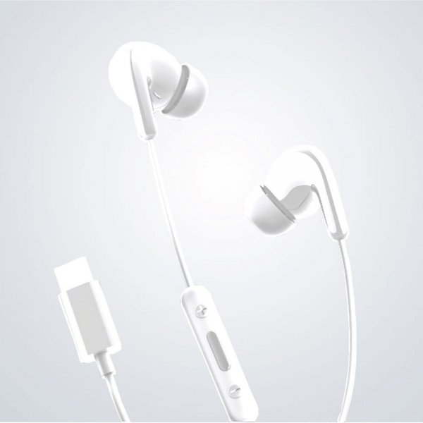 Trådade USB-C Hörlurar Type-C Earphones Vit