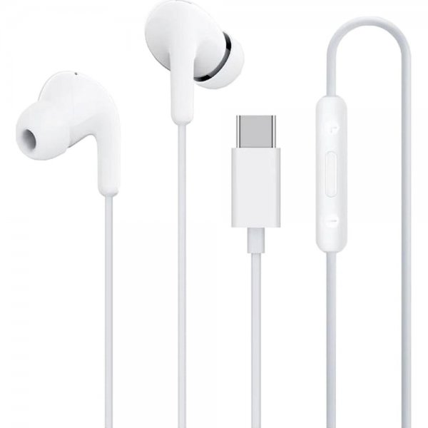Trådade USB-C Hörlurar Type-C Earphones Vit