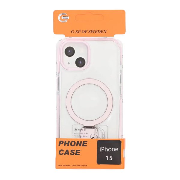 iPhone 15 Skal Ringstativ MagSafe Rosa