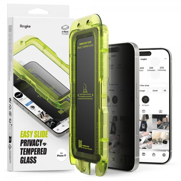 iPhone 17 Skärmskydd Easy Slide Privacy 2-pack