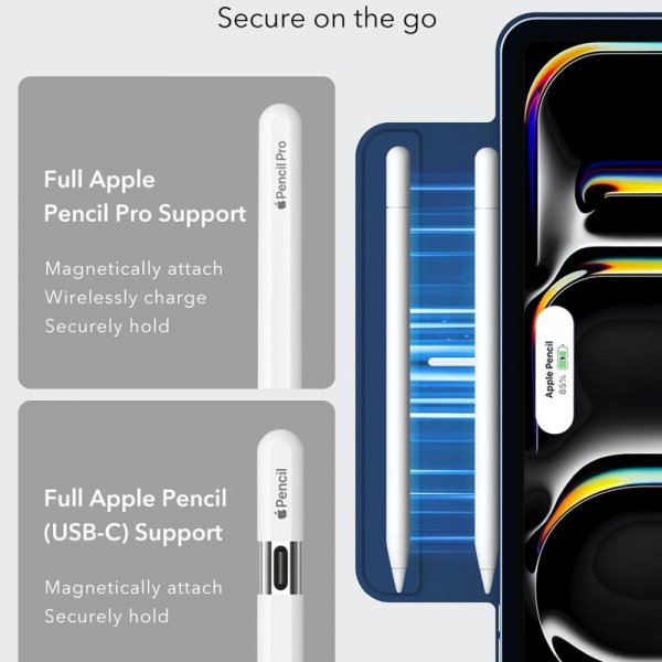 iPad Pro 13 (M4/M5) Fodral Rebound Magnetic Blå
