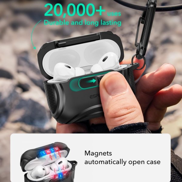 AirPods Pro 3 Skal Cyber ​​FlickLock MagSafe Svart