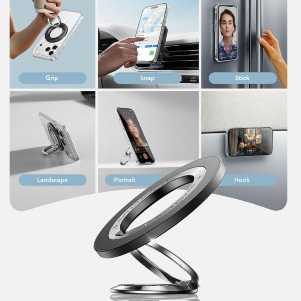 MagSafe Mobilring HaloLock Phone Holder Svart