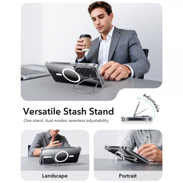 Samsung Galaxy S26 Ultra Skal Classic Hybrid Kickstand MagSafe Transparent