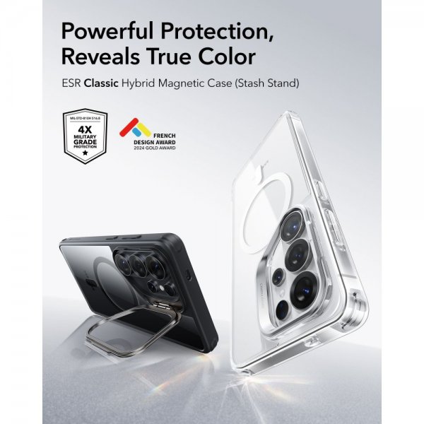 Samsung Galaxy S26 Ultra Skal Classic Hybrid Kickstand MagSafe Svart Transparent