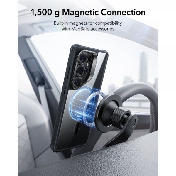 Samsung Galaxy S26 Ultra Skal Classic Hybrid Kickstand MagSafe Svart Transparent
