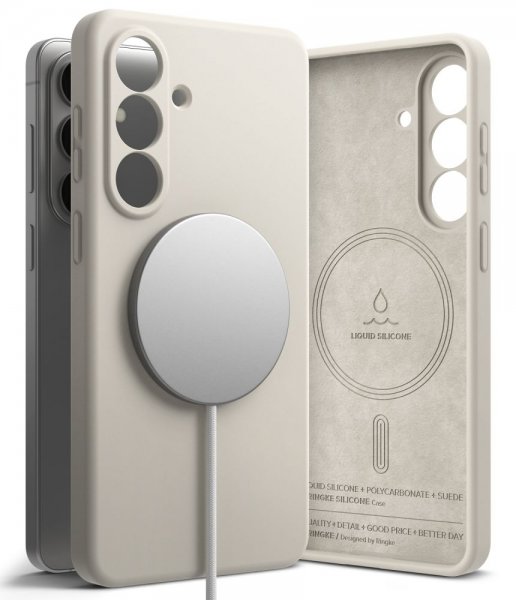 Samsung Galaxy S26 Plus Skal Silicone Magnetic Beige