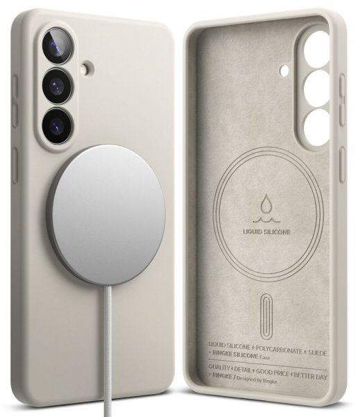 Samsung Galaxy S26 Skal Silicone Magnetic Beige