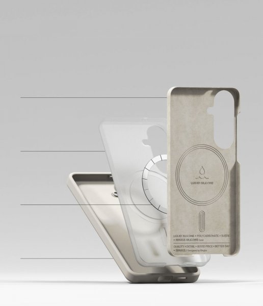 Samsung Galaxy S26 Skal Silicone Magnetic Beige