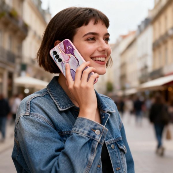 Samsung Galaxy A37 Skal Icon Pink Marble