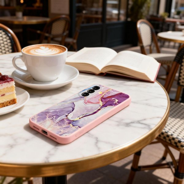 Samsung Galaxy A37 Skal Icon Pink Marble