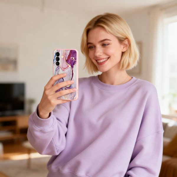 Samsung Galaxy A37 Skal Icon Pink Marble