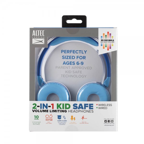 Hörlurar Barn Trådlös 2in1 On-Ear Blå