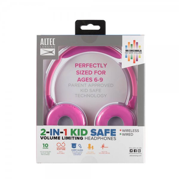 Hörlurar Barn Trådlös 2in1 On-Ear Rosa