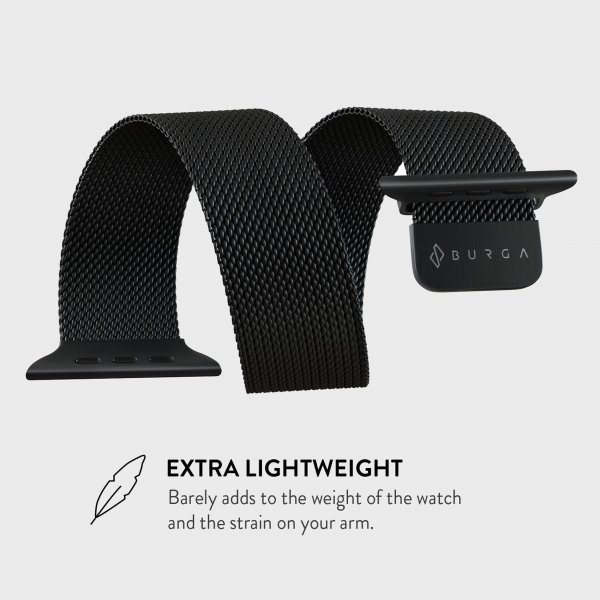 Apple Watch 44/45/46mm/Ultra 49mm Armband Metal Mesh Svart