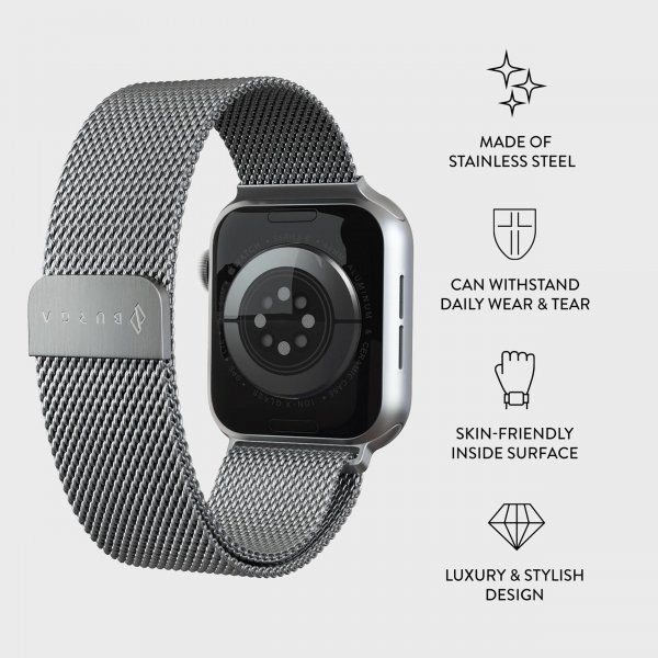 Apple Watch 38/40/41/42mm Armband Metal Mesh Silver
