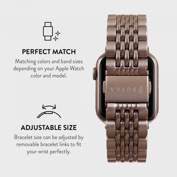Apple Watch 44/45/46mm/Ultra 49mm Armband Metal Roseguld