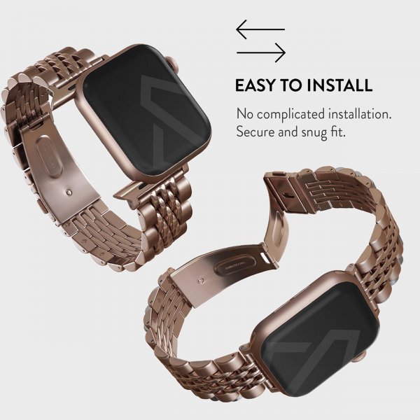 Apple Watch 44/45/46mm/Ultra 49mm Armband Metal Roseguld