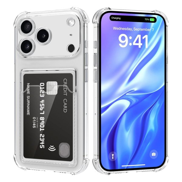 iPhone 17 Pro Max Skal Korthållare Transparent