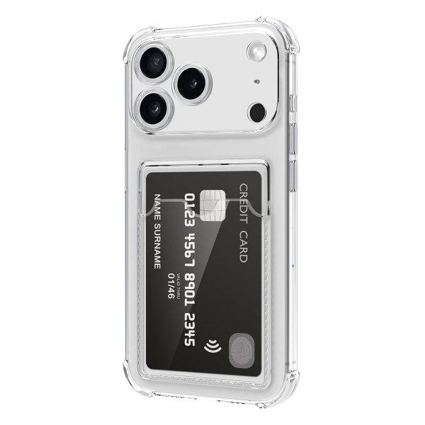 iPhone 17 Pro Max Skal Korthållare Transparent
