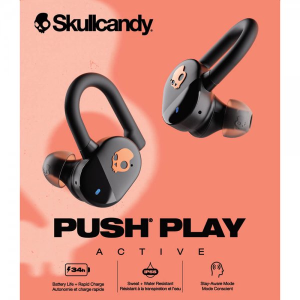 Trådlösa Hörlurar Push Play Svart Orange
