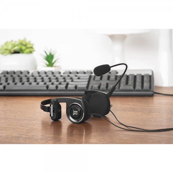 Hörlurar PortaPro Communication Headset On-Ear Mic Svart