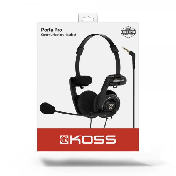 Hörlurar PortaPro Communication Headset On-Ear Mic Svart