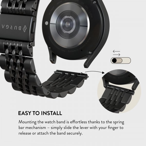 Samsung Galaxy Watch 20mm Armband Metal Svart