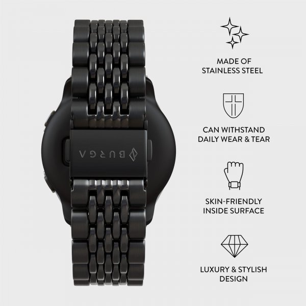 Samsung Galaxy Watch 20mm Armband Metal Svart
