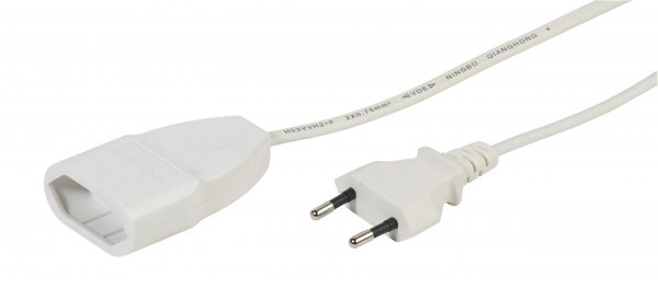 Euro Strömförlängningskabel 5m Vit