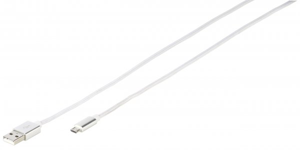 Kabel Longlife Braided Micro-USB 1.5m Hvid