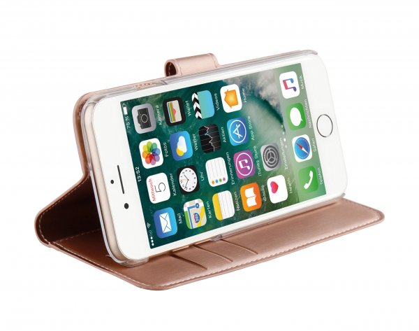 iPhone 6/6S/7/8/SE Fodral Classic Wallet Roseguld