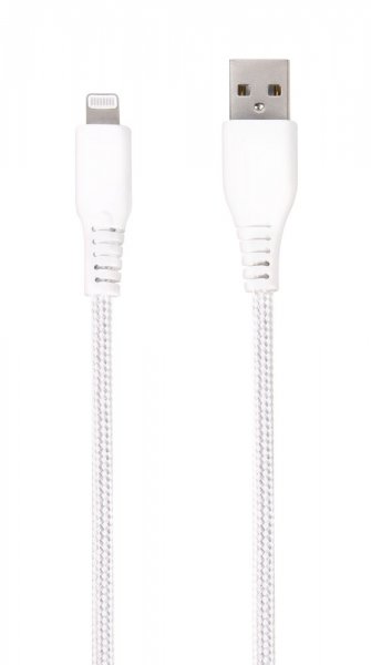 Kabel Longlife Braided USB-A/Lightning 2.5m Vit