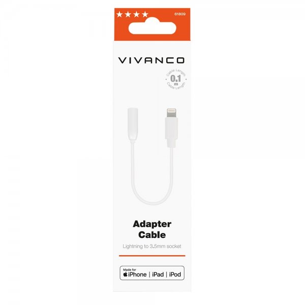 Ljudadapter Lightning till 3.5mm MFI Vit
