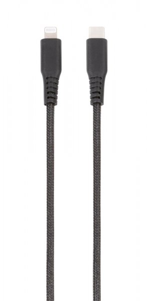 Kabel Longlife Braided USB-C/Lightning 0.5m Svart