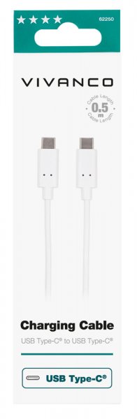 Kabel Charging Cable USB-C/USB-C 2.0 0.5m Vit