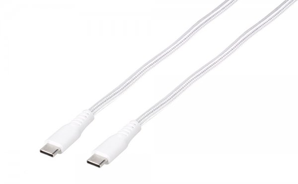 Kabel Longlife Braided USB-C/USB-C 0.5m Vit