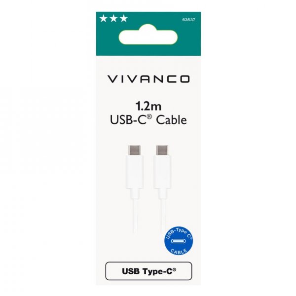 Kabel Charging Cable USB-C/USB-C 2.0 1.2m Vit