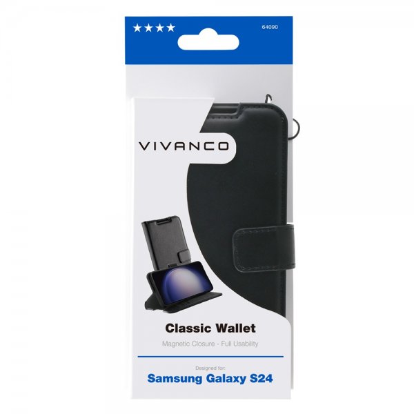 Samsung Galaxy S24 Fodral Classic Wallet Svart