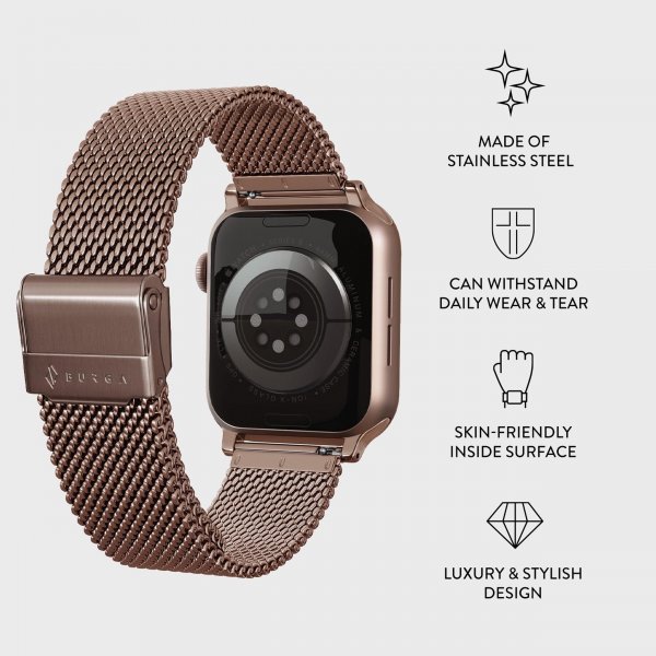 Apple Watch 38/40/41/42mm Armband Mesh Elegance Roseguld