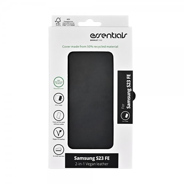 Samsung Galaxy S23 FE Fodral 2-in-1 Vegan Leather Svart