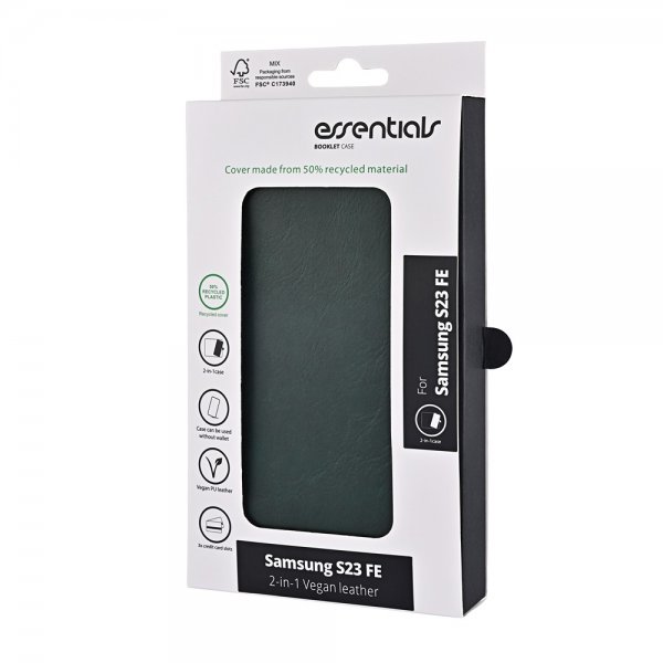 Samsung Galaxy S23 FE Fodral 2-in-1 Vegan Leather Mörkgrön