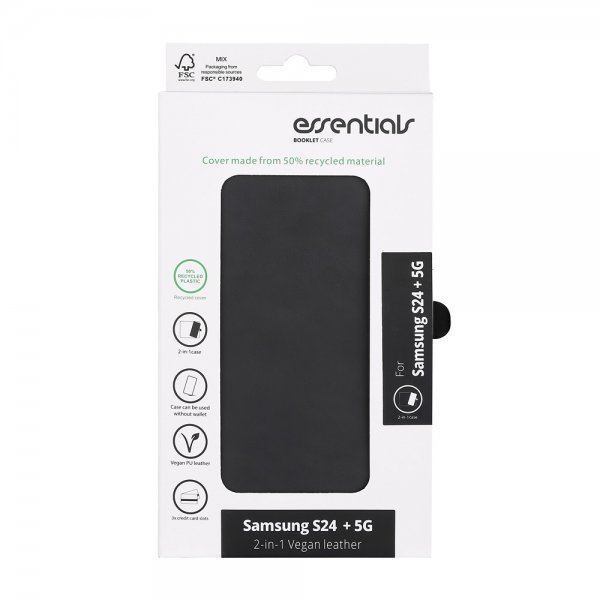 Samsung Galaxy S24 Plus Fodral 2-in-1 Vegan Leather Svart