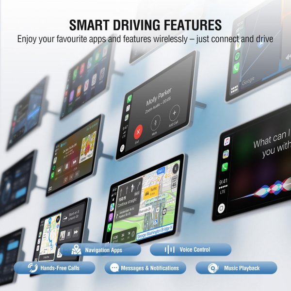 2-i-1 Trådlös Apple CarPlay/Android Auto Adapter