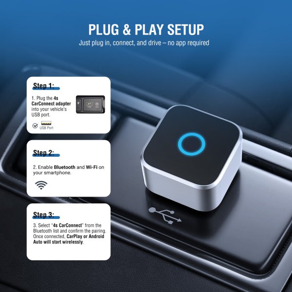 2-i-1 Trådlös Apple CarPlay/Android Auto Adapter