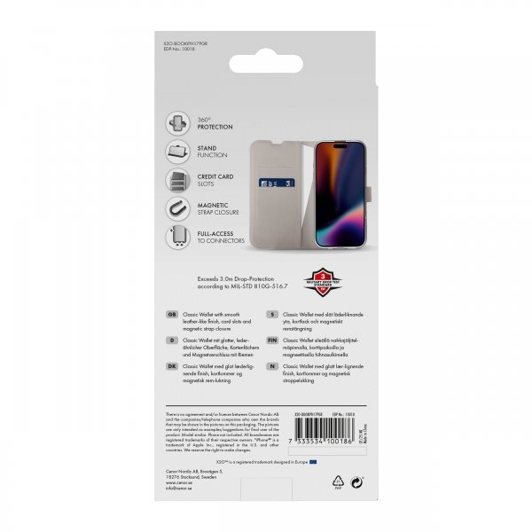 iPhone 17 Pro Fodral Classic Wallet Greige