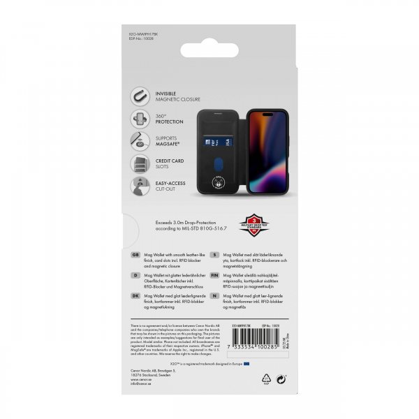 iPhone 17 Fodral Mag Wallet Svart