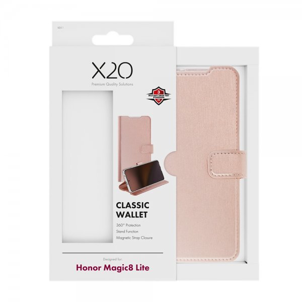 Honor Magic 8 Lite Fodral Classic Wallet Roseguld
